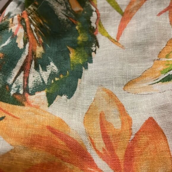 Nicole Miller Dress XS 100% linen Floral Tropical Vacation Flutter Sleeve ‎ NWT - Picture 7 of 7